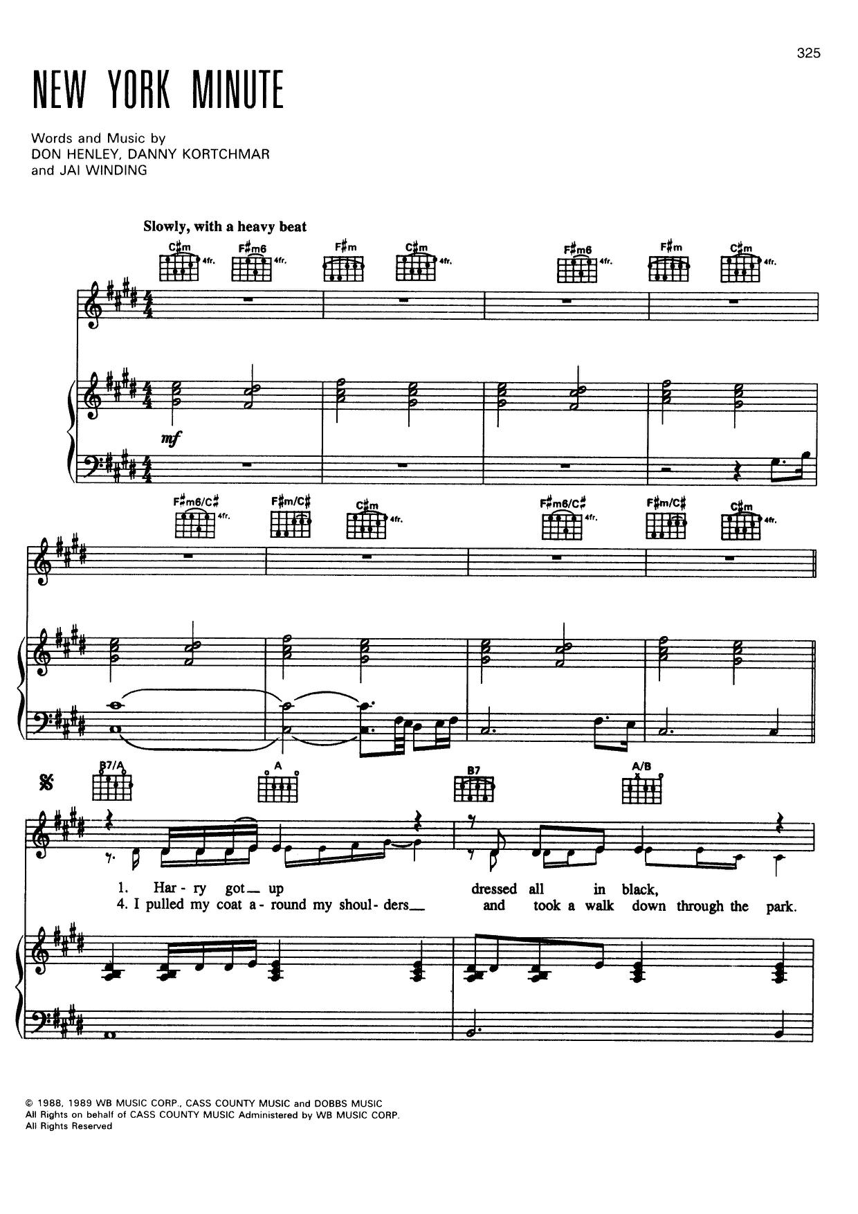 EaglesNew York Minute Sheet Music pdf, Free Score Download ★