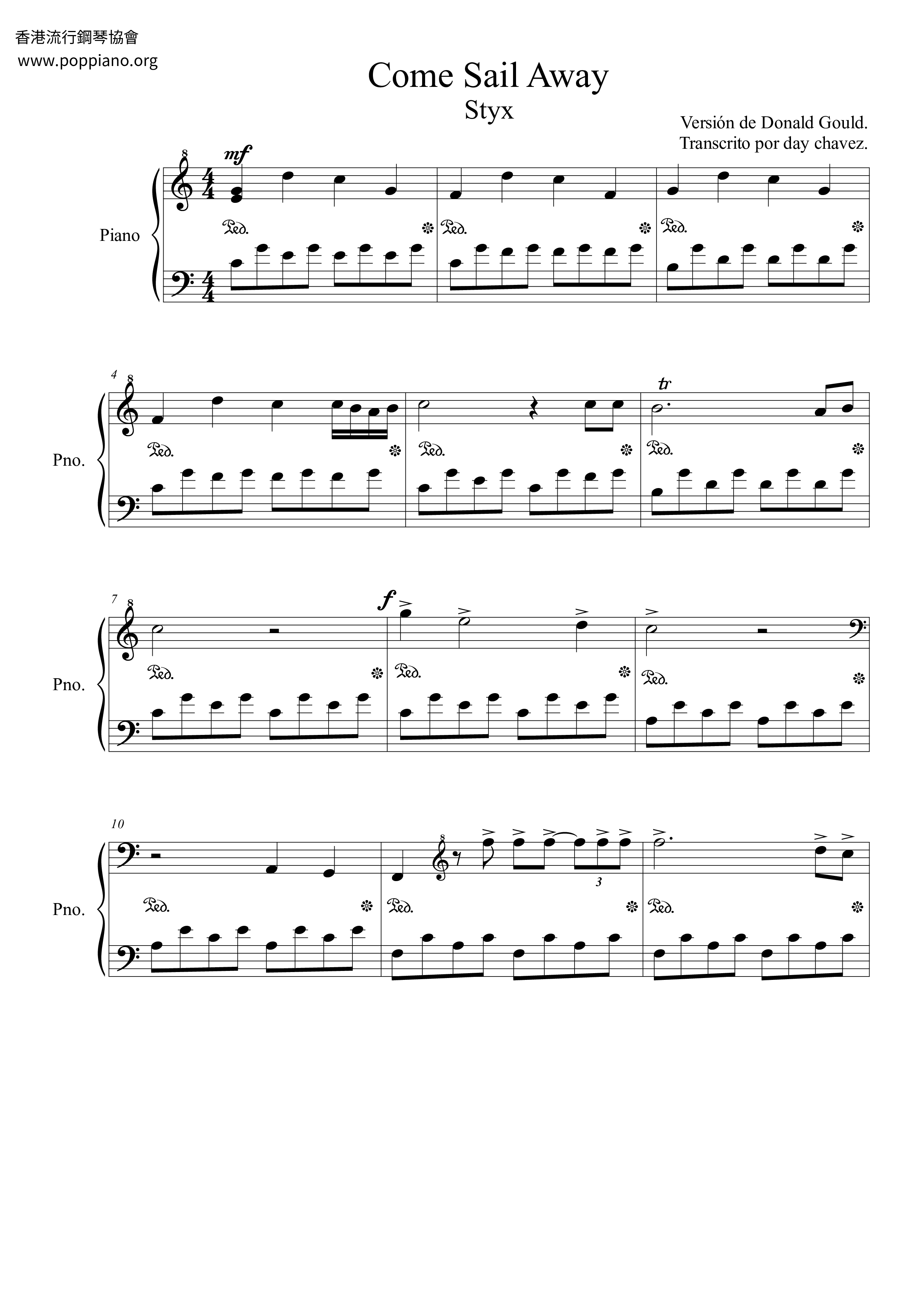Sail Away Sheet Music pdf, Free Score Download ★