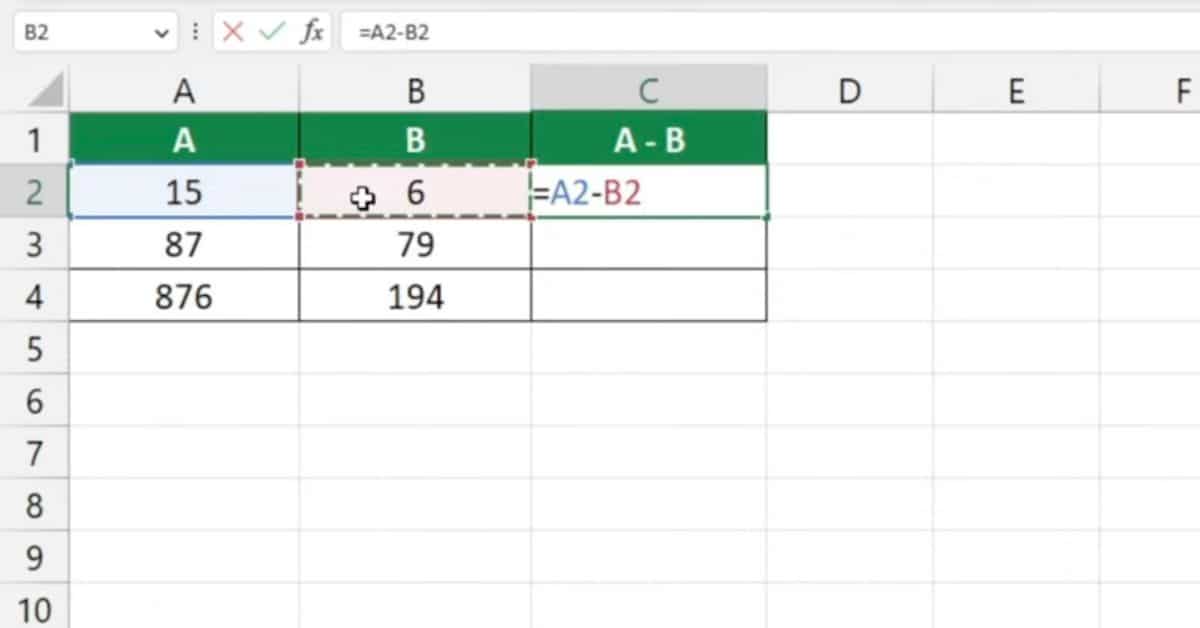 How to Subtract Numbers in Excel Beginner's Guide