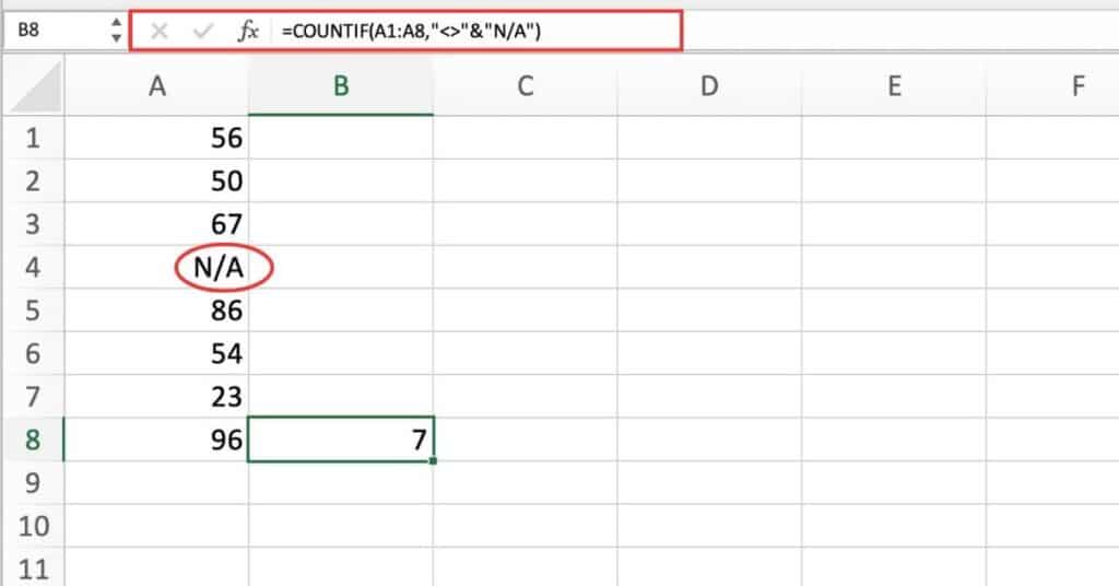 How to Count Cells Not Equal To in Excel (COUNTIF) in Excel