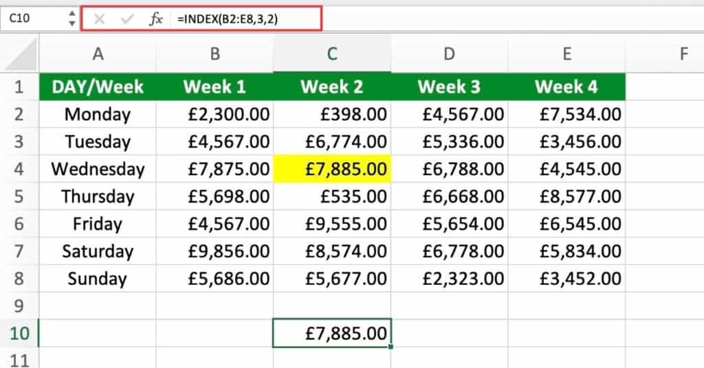 Excel INDEX Function Sheet Leveller