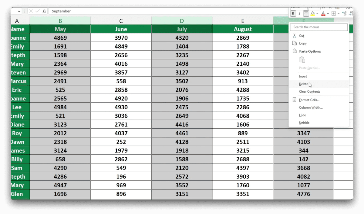 How to Delete Columns in Excel Sheet Leveller