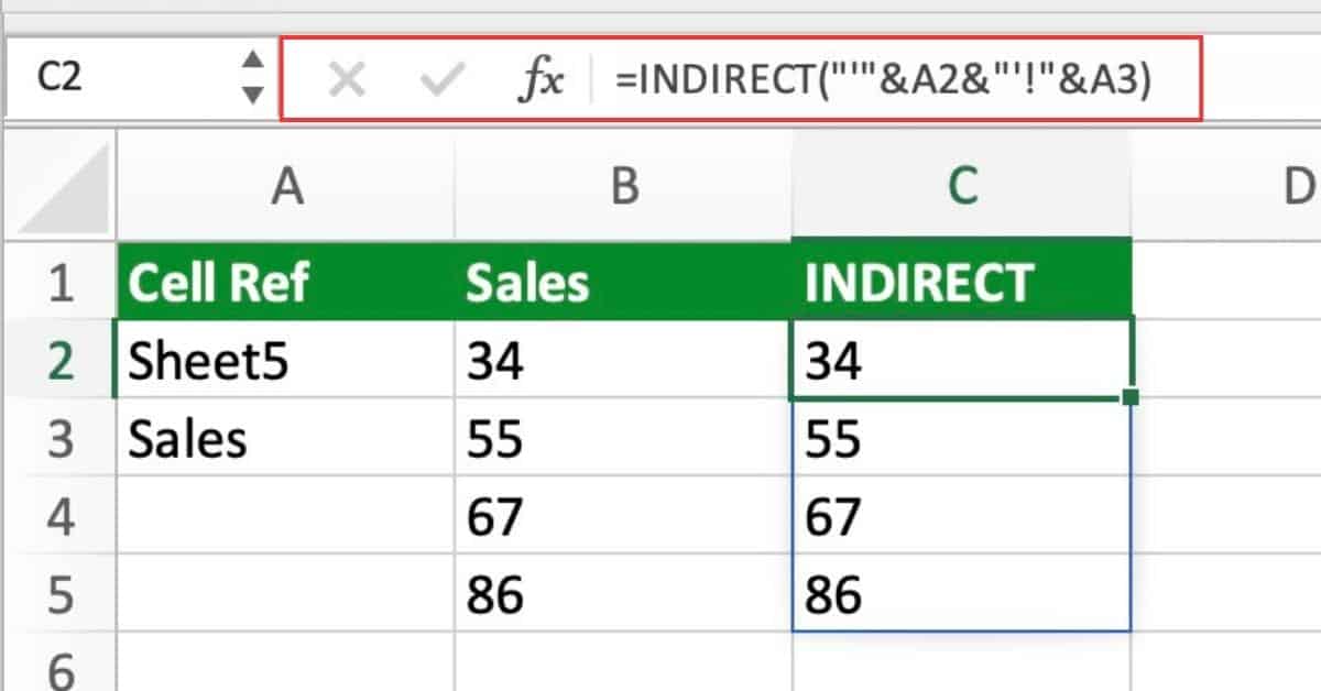 Excel INDIRECT Function Sheet Leveller