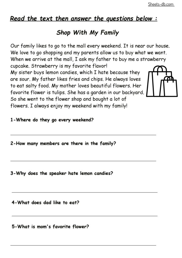 Reading comprehension Sheets