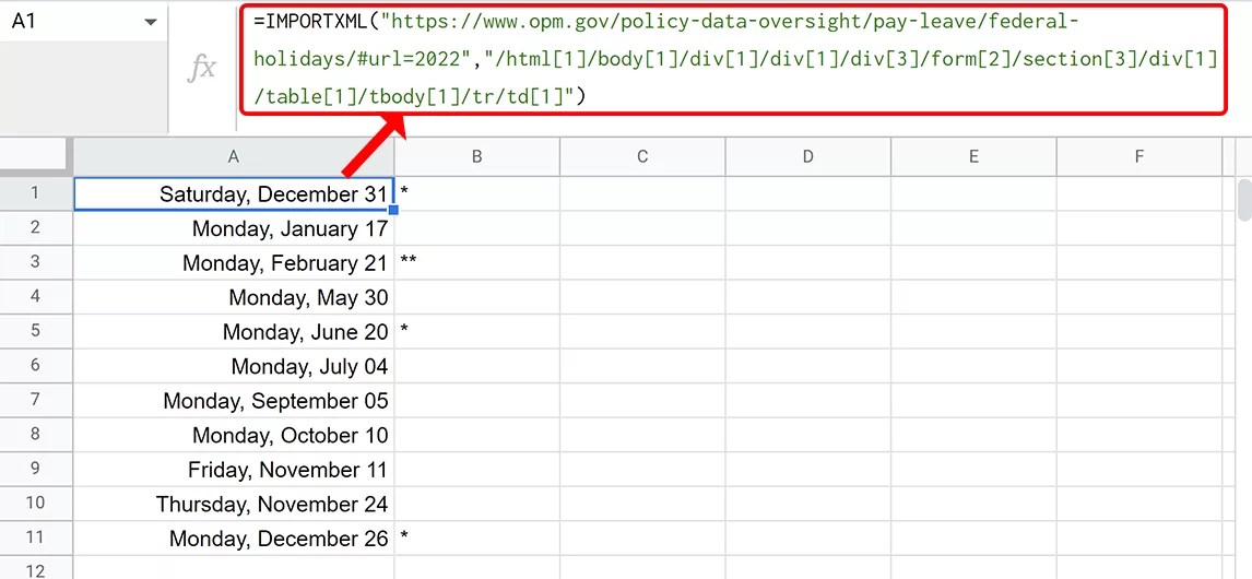 IMPORTXML Function Google Sheets Sheets Help