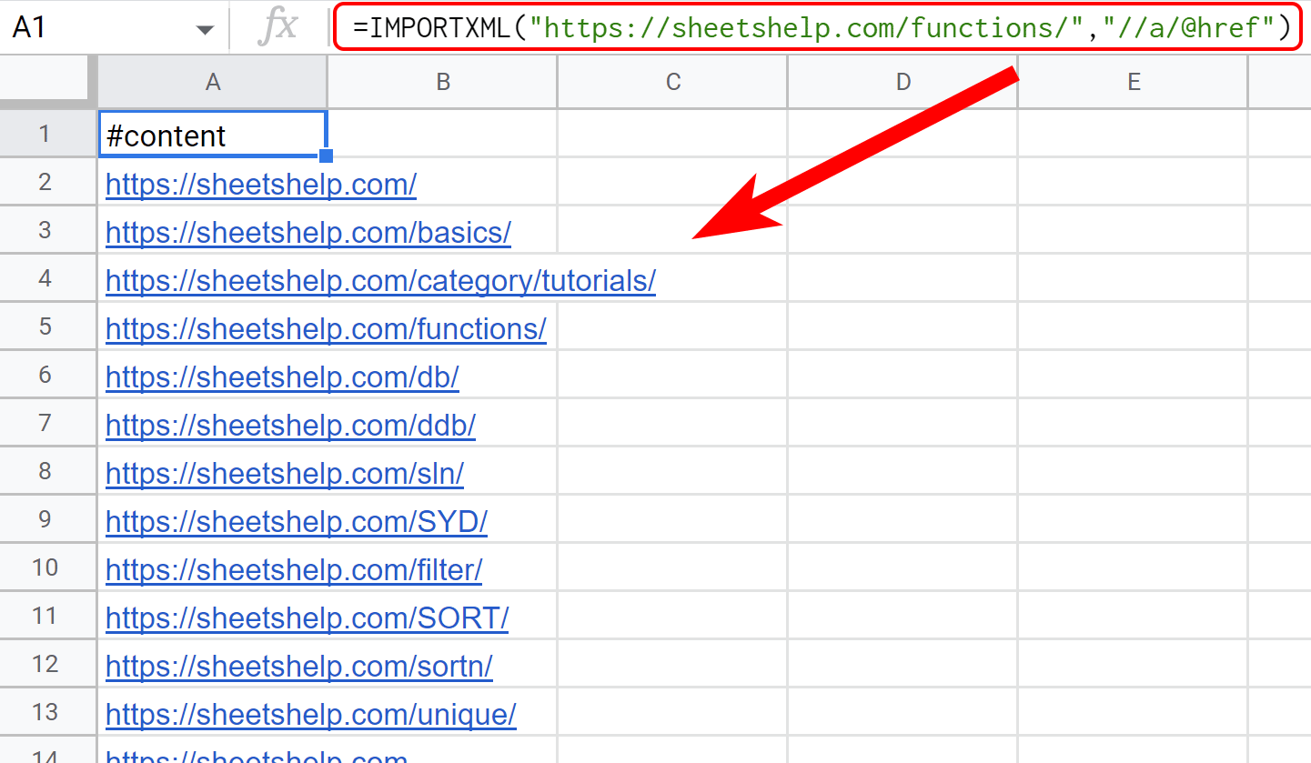 IMPORTXML Function Google Sheets Sheets Help
