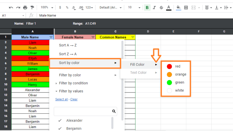 Google Sheets Colors [Hexadecimal & RGB] Kieran Dixon