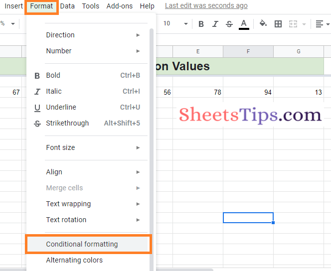 How to Apply a Color Scale Based on Values in Google Sheets
