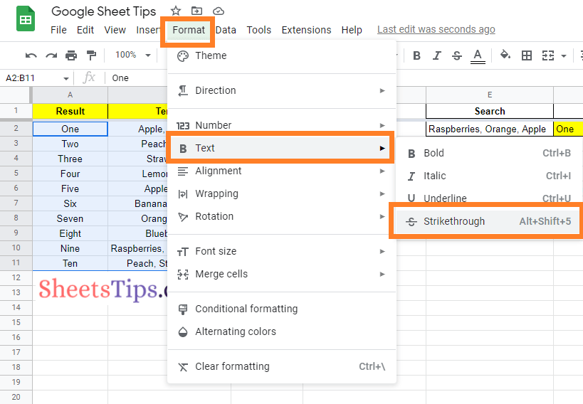 How To Add Underline Format in Google Sheets? Underline Cells, Rows