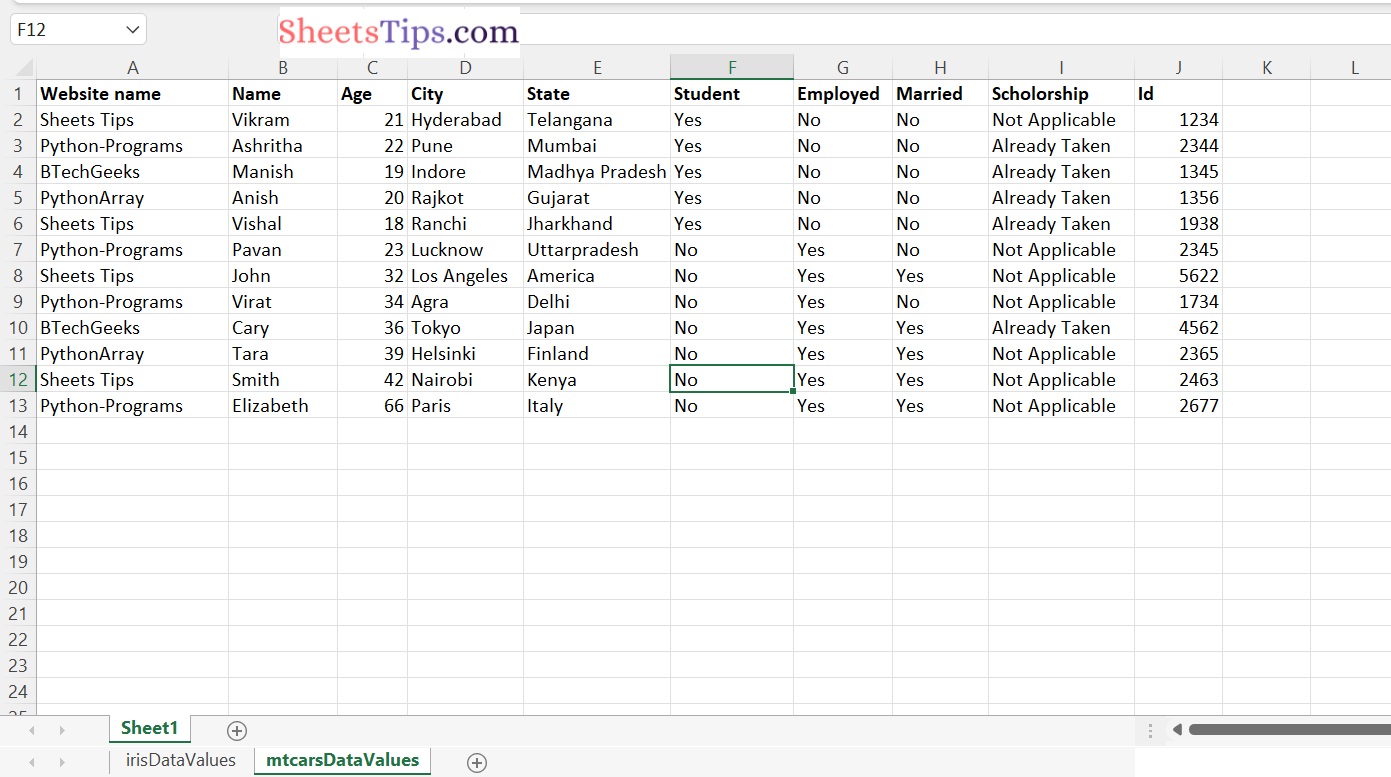 How to Count Number of Rows and Columns in an Excel file in Python