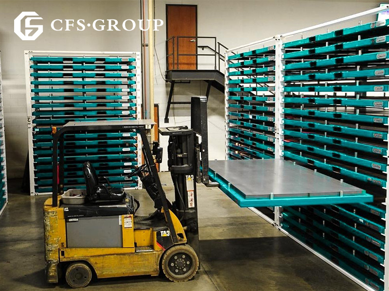 Maximizing Vertical Space with CFS Group’s Sheet Metal Storage Racks