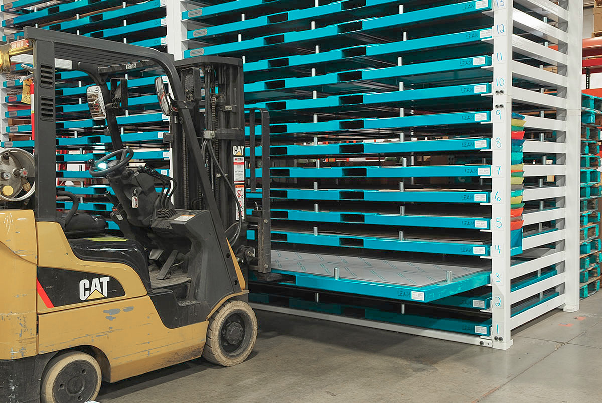 Maximizing Storage and Retrieval of Metal Plates with Horizontal Roll Out Racks sheet metal