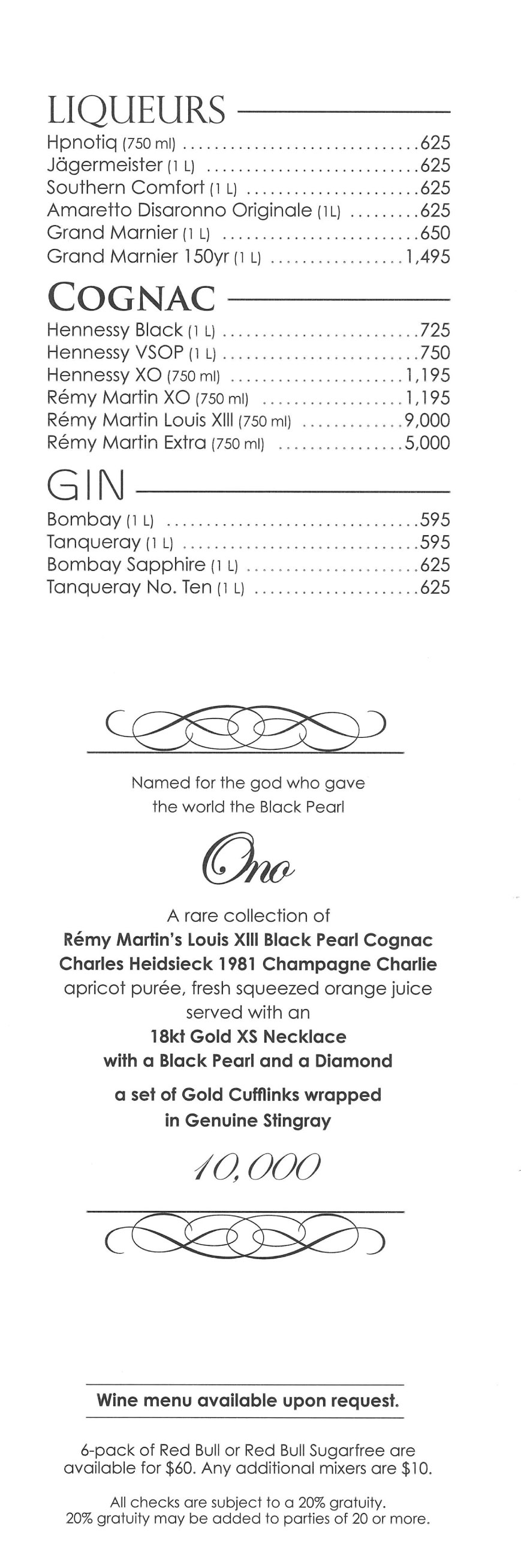 XS Hotel & Packages VIP Bottle Table Reservations Sheets VIP