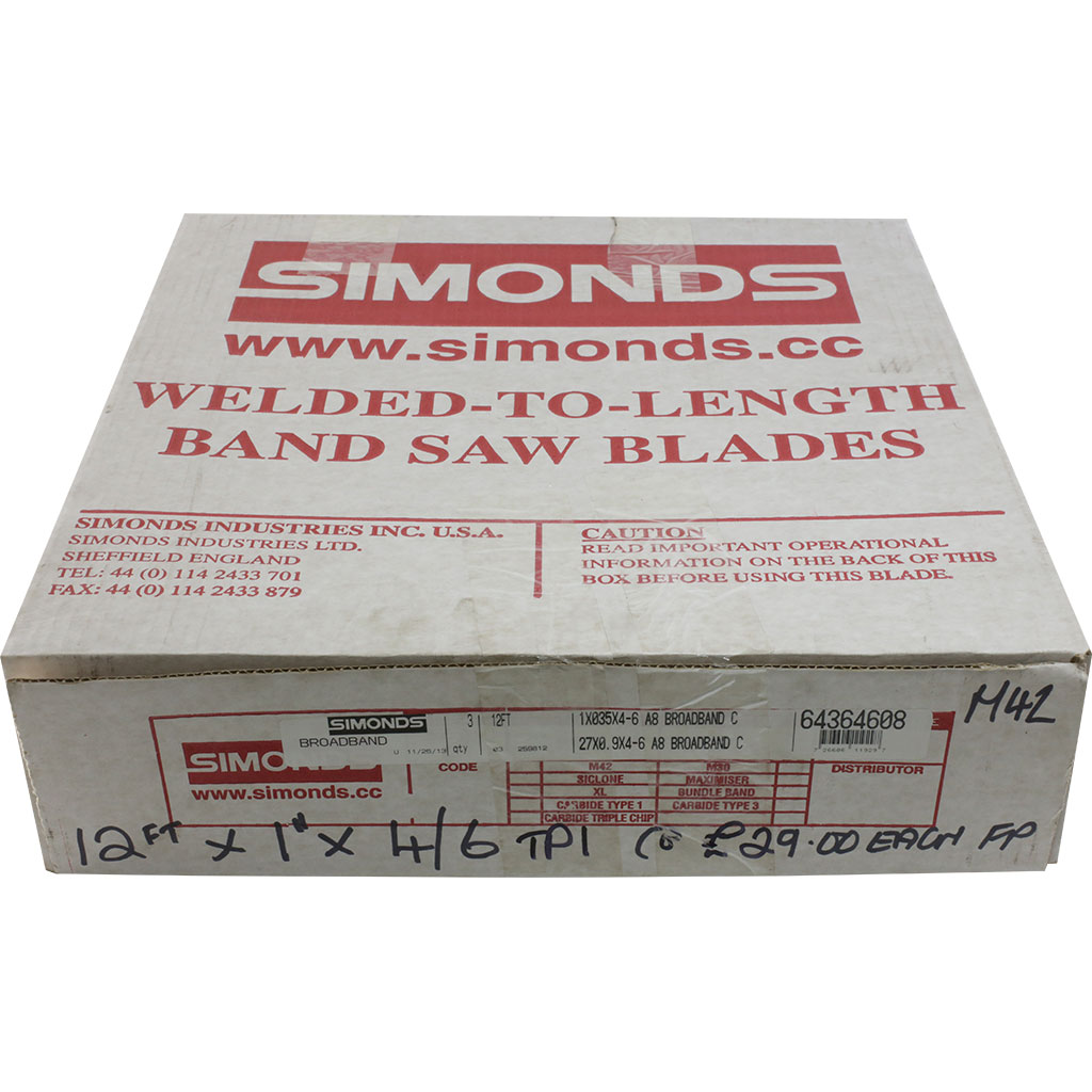Simonds M42 Bandsaw Blade 12' x 1" 4 6 (Boxed) Sheffield Tooling