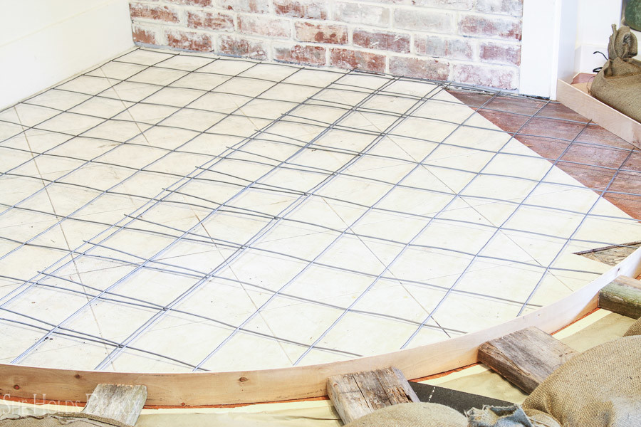 DIY Concrete Hearth She Holds Dearly