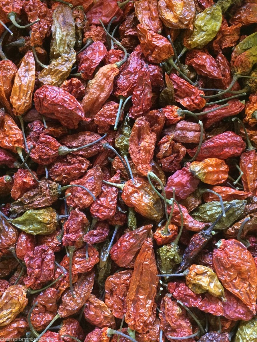 Ghost Pepper Bhut Jolokia Hot Whole Dried Spice 25 Pods