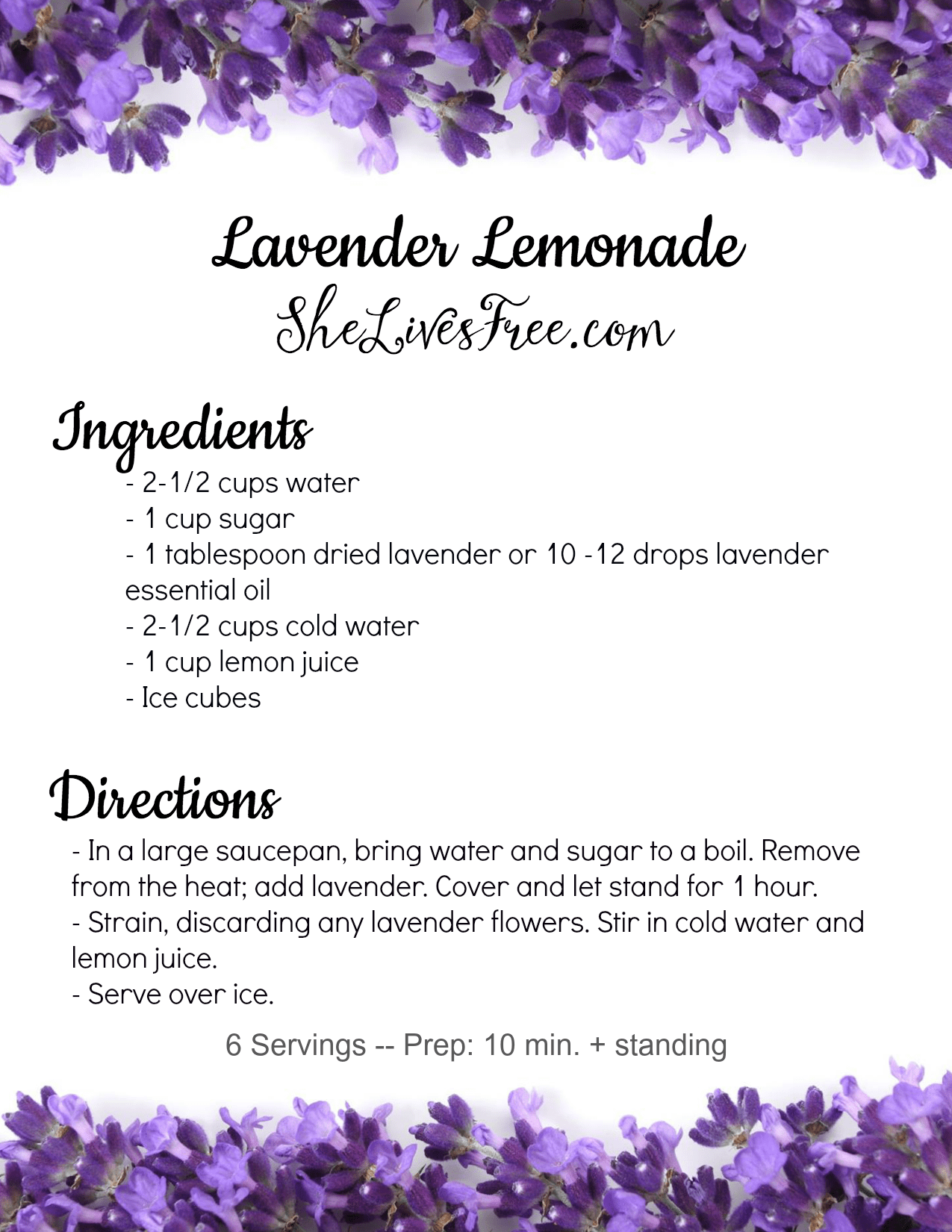 All Natural Lavender Lemonade Recipe