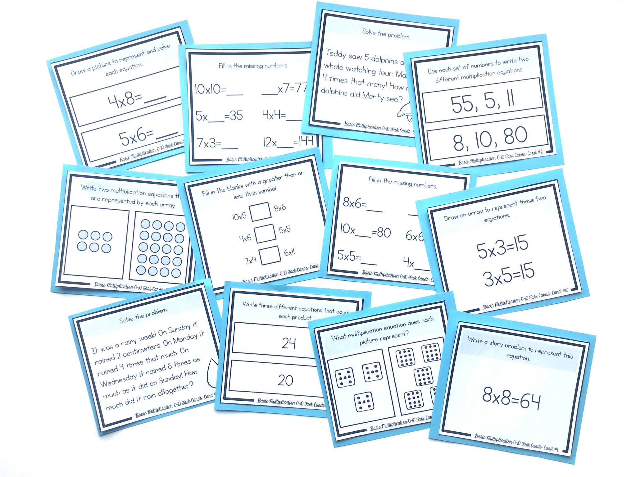 Free Set of Multiplication Task Cards - Shelley Gray