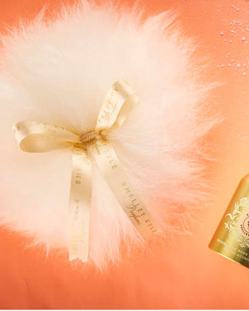 Shelley Kyle Large Powder Puff with Crystal Dish Candy Dishes Serving Dishes, Trays & Platters