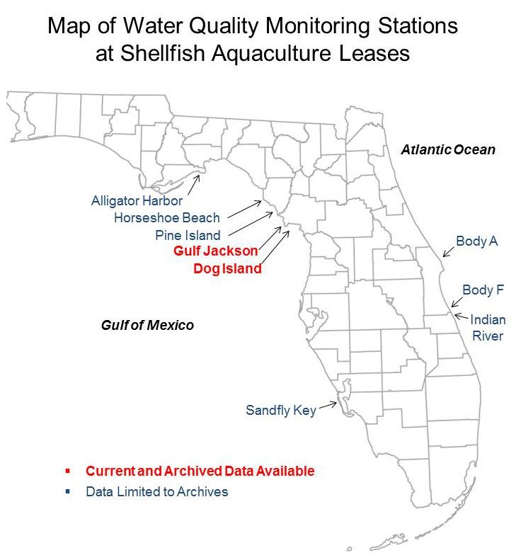 Monitoring Map Florida Shellfish Aquaculture Online Resource Guide