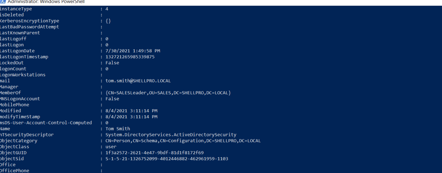 GetADUser Email Address Using PowerShell ShellGeek