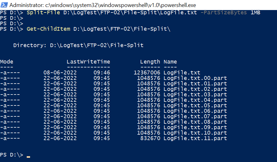 PowerShell Split File in smaller files ShellGeek