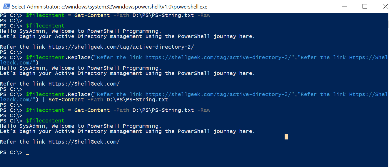 PowerShell Replace Line in File ShellGeek