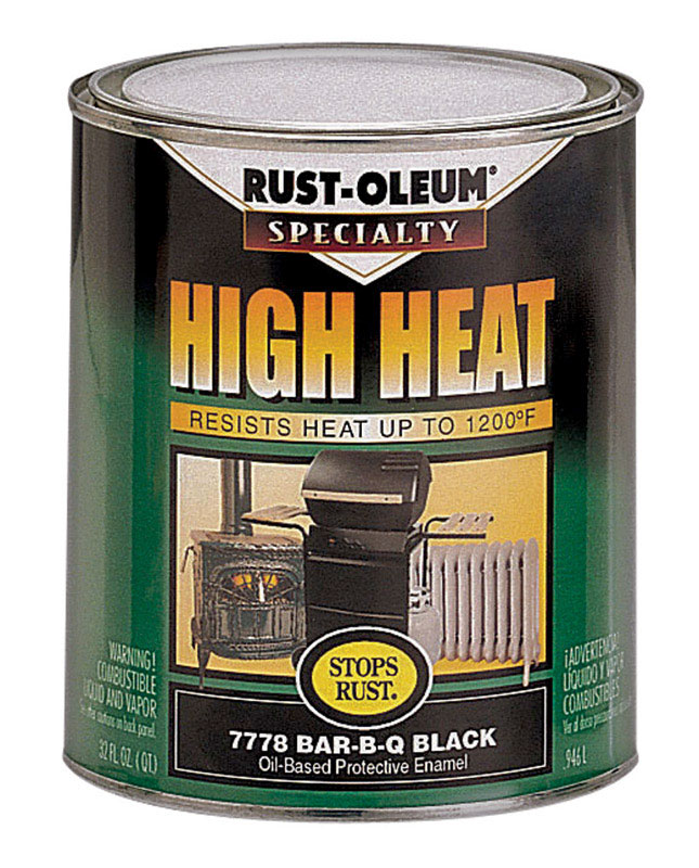RustOleum Oil Based High Heat Enamel Black Satin 1 qt. VSHE1010750