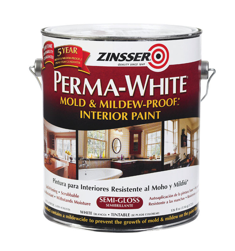 Zinsser PermaWhite Interior Acrylic Latex Mold and MildewProof Paint