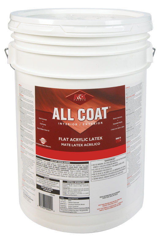 H&K Company All Coat Interior/Exterior Acrylic Latex Paint Basic White