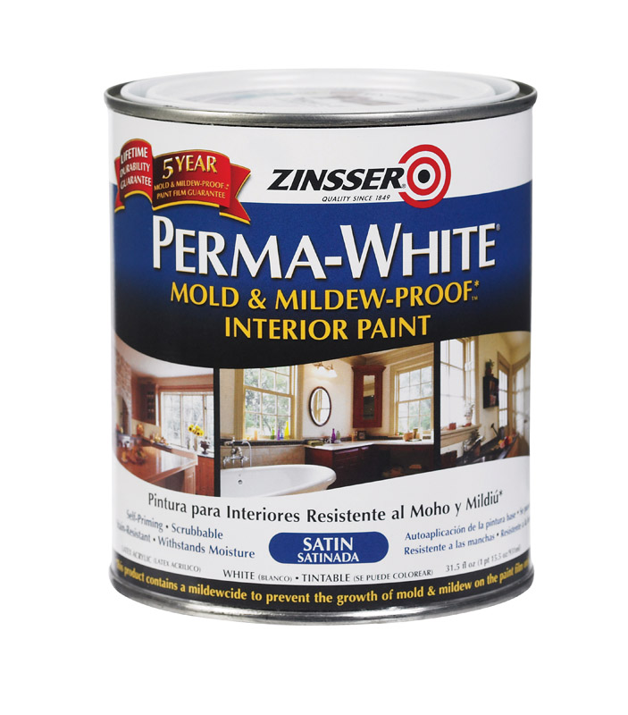 Zinsser PermaWhite Interior Acrylic Latex Mold and MildewProof Paint