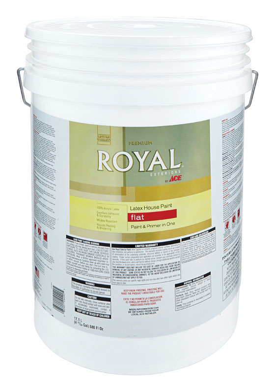 Ace Royal Exterior Latex House Paint Flat 5 gal. Neutral Base 