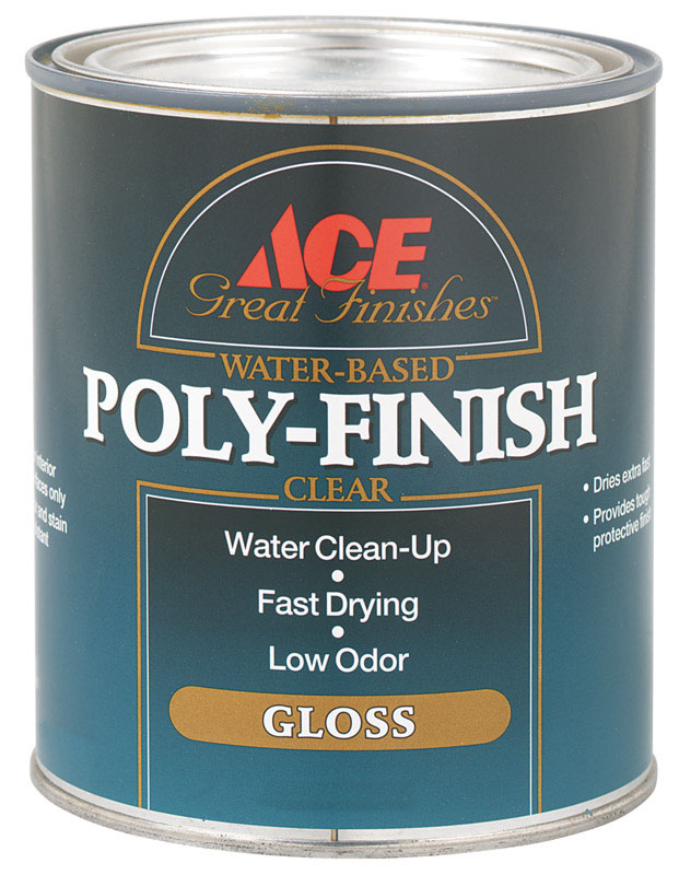 Ace Indoor Clear Gloss Water Based PolyFinish 1 qt. VSHE16001,