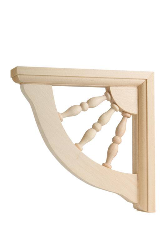 Waddell Hardwood Wood Decorative Shelf Bracket 7 in. L x 11/2 in. W x 7 in. H VSHE5001920, CB737