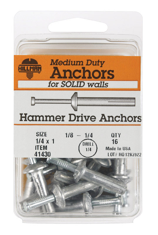 Hillman Hammer Drive Anchor 1/4 in. Dia. x 1 in. L 16 pk VSHE5332630