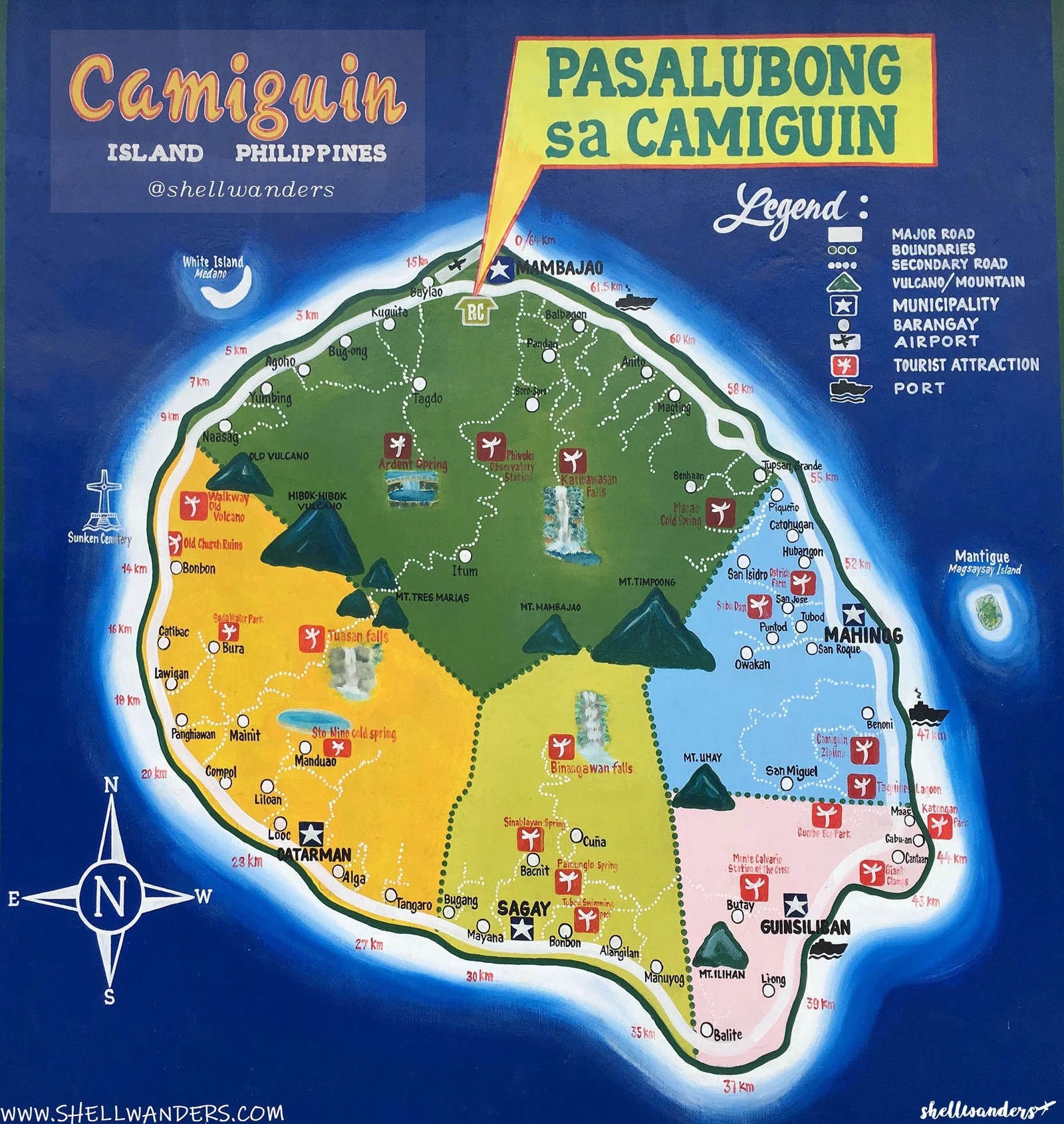 CAMIGUIN MAP by Shellwanders