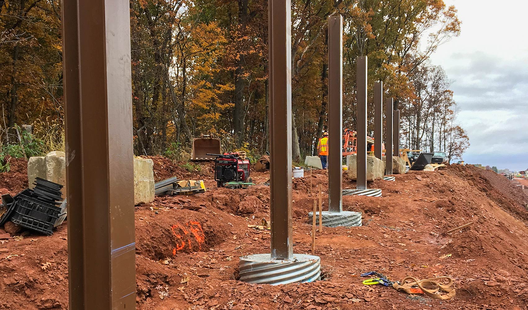 Pa Turnpike Northeast Extension Noise Walls Shelly Foundations, Inc