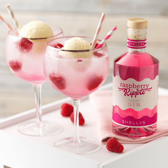 Raspberry Ripple Gin based spirit drink Shelly's Drinks