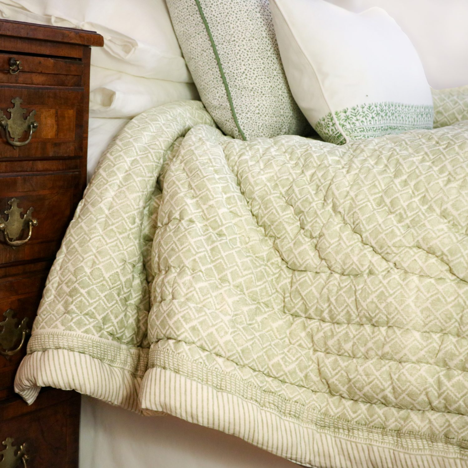 Ulrika & Mallika Quilt in Sage Shenouk