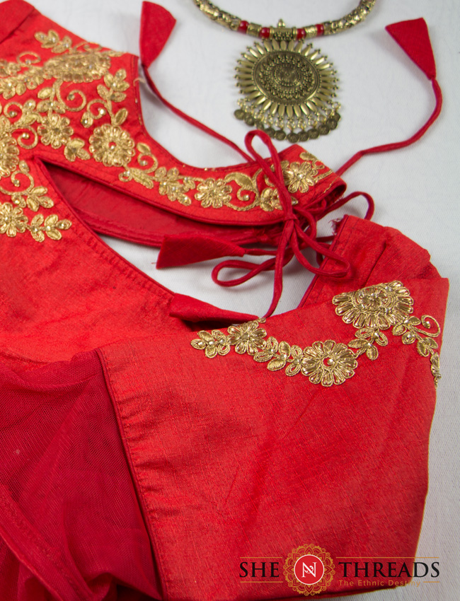 Embroidery work Blouses with Mega Sleeves to She N Threads