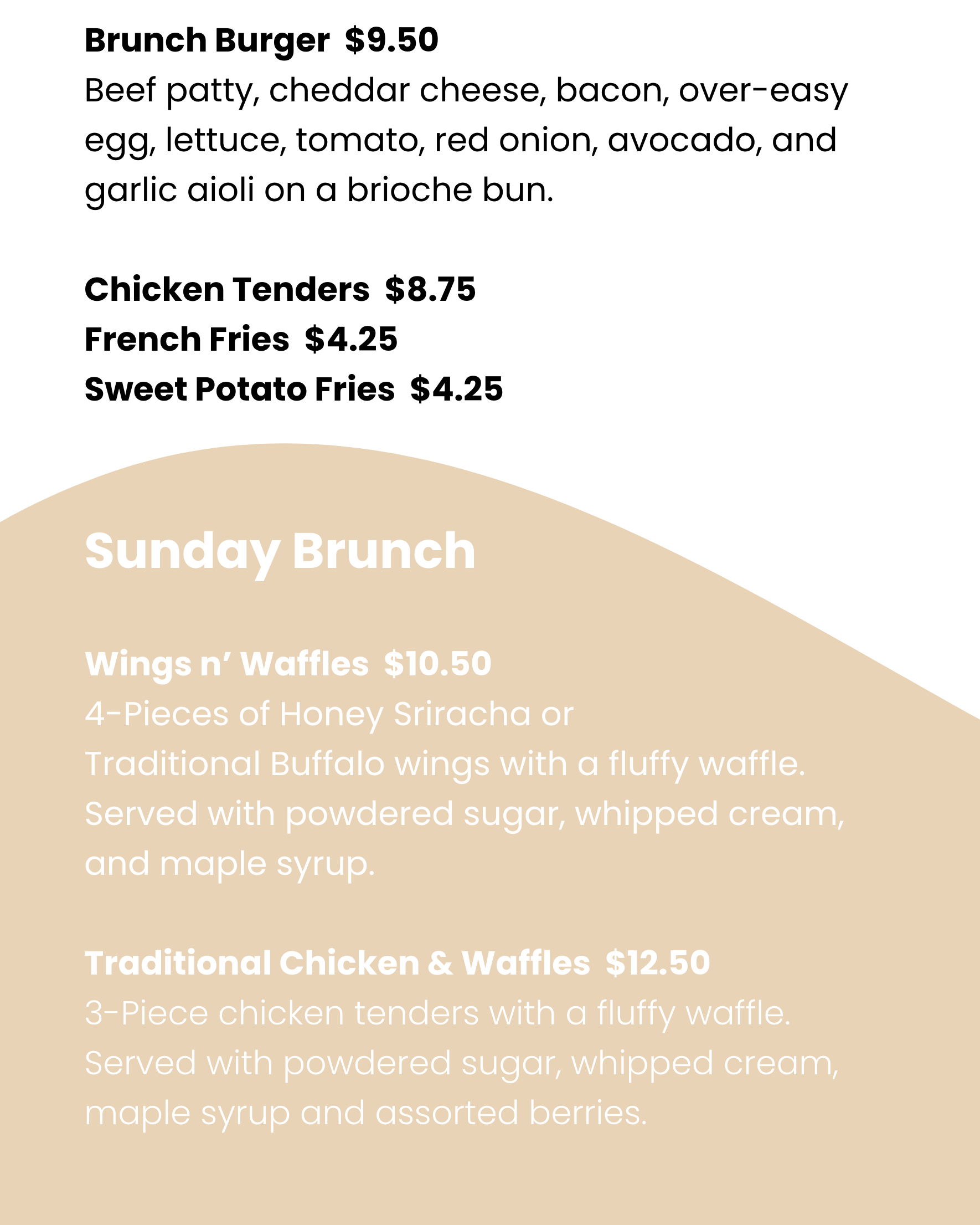 Pillars Café Menu Shepherd Church