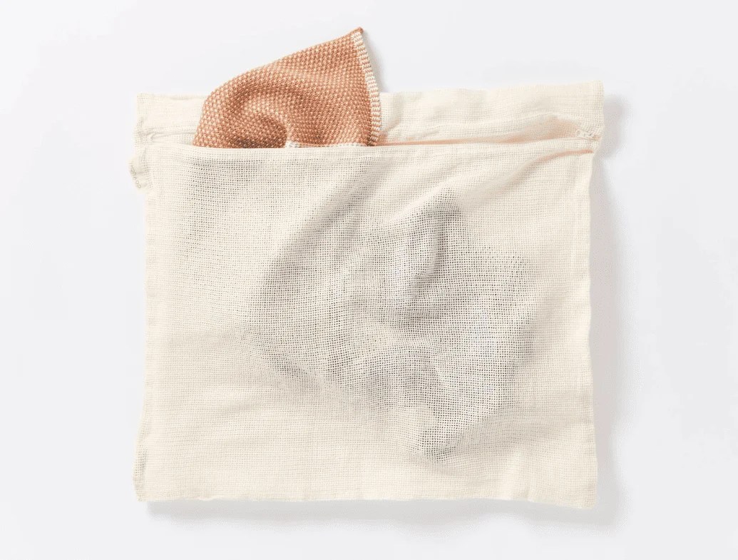 Organic Cotton Mesh Laundry Bag With Zipper Extra Large