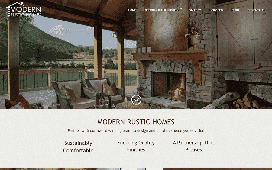 Modern Rustic Homes Website Web Design