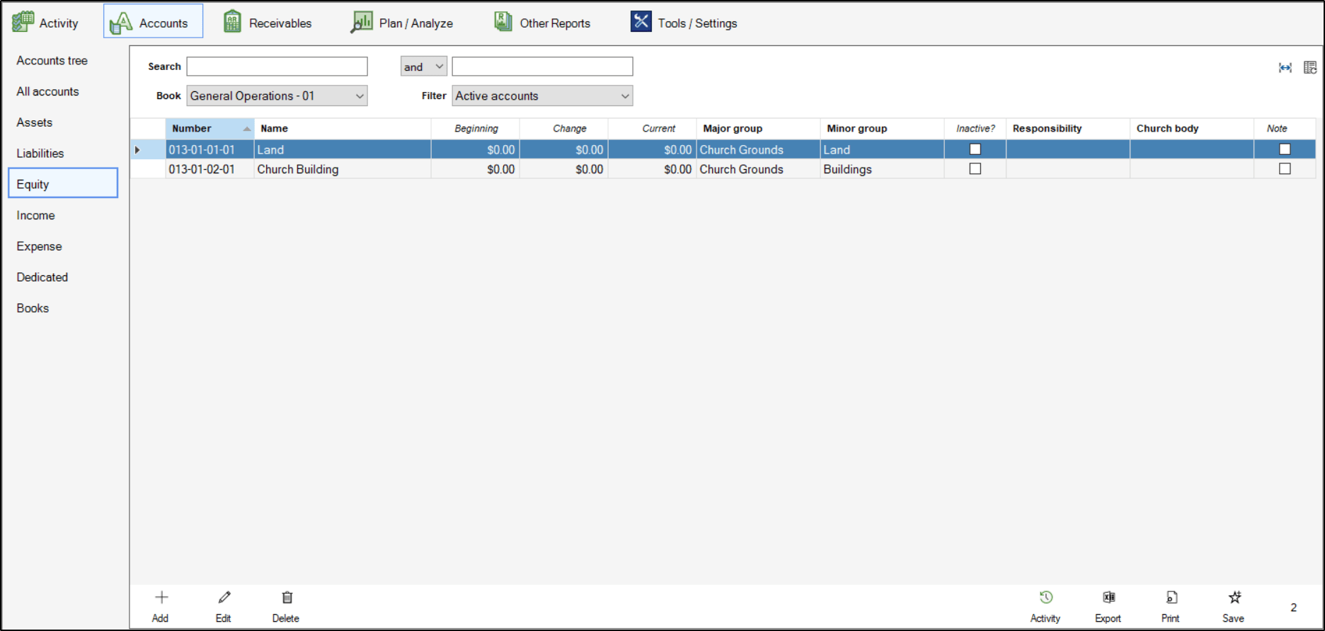 Equity Account View The Shepherd’s Staff Help Center