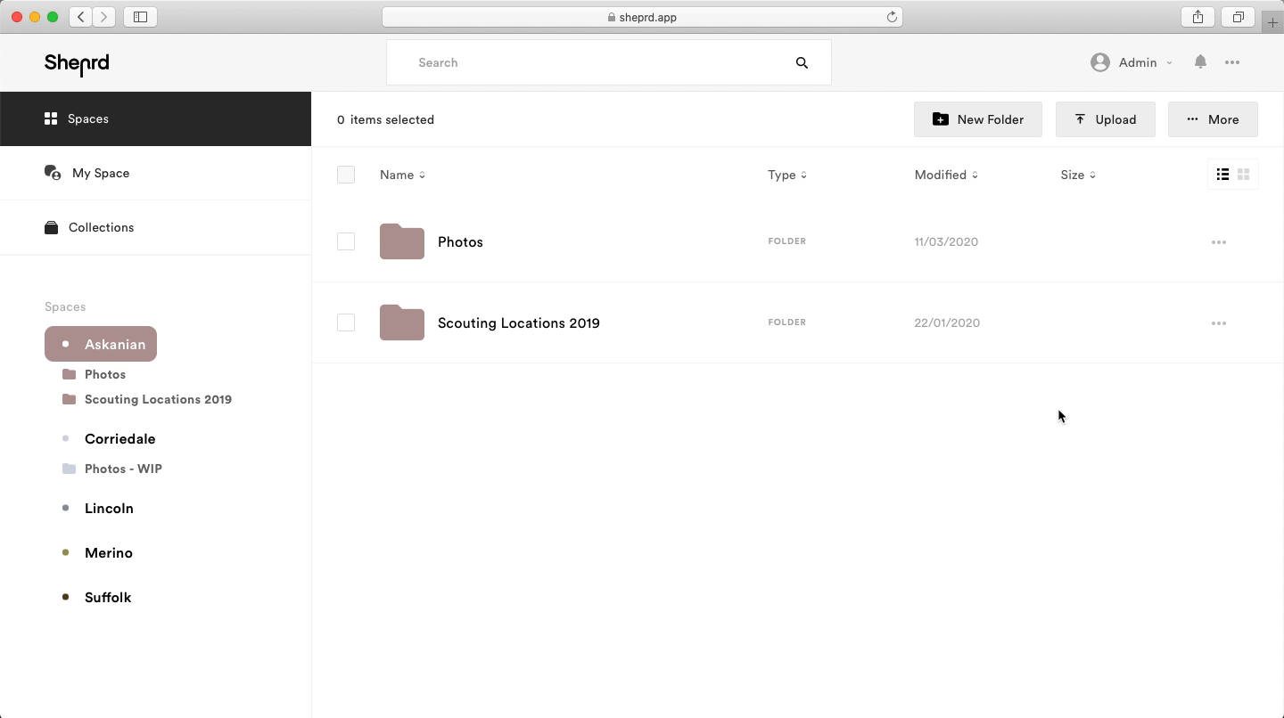 How to make folders private Sheprd