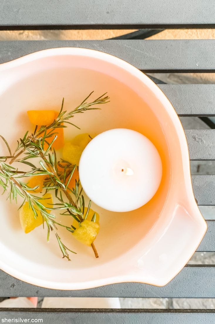 floating citronella candle Sheri Silver living a welltended life