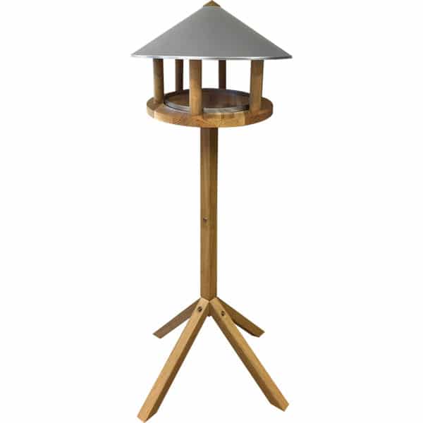Round Oak Bird Table With Zinc Roof Sherries Estates