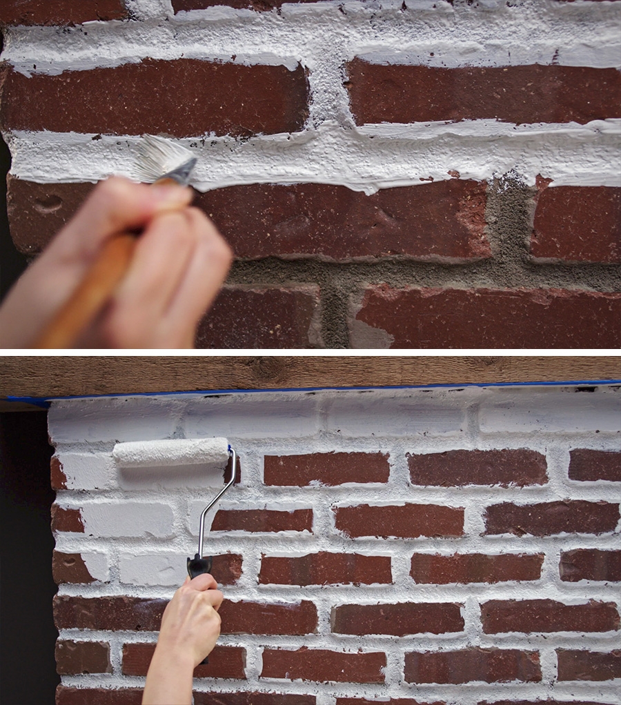 How To Paint Red Brick Fireplace I Am Chris