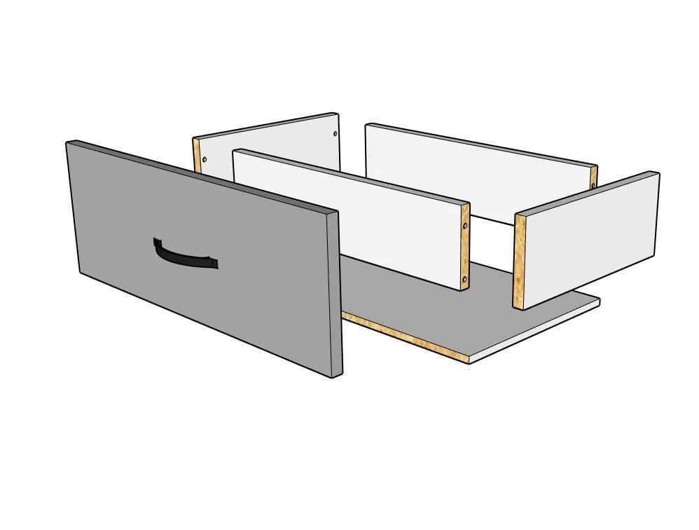Melamine Drawer Box Construction Sherwood Shelving