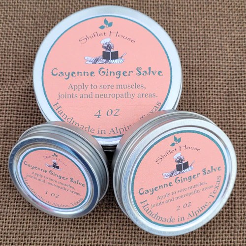 Cayenne Ginger Salve Contains Organic Essential Oils Shiflet House